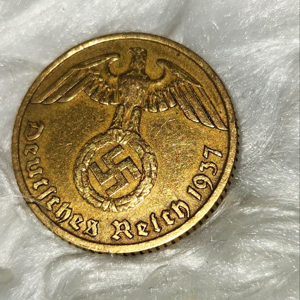 Coin German Reich 3. Rich 1 Reichspfennig 1937 J IN